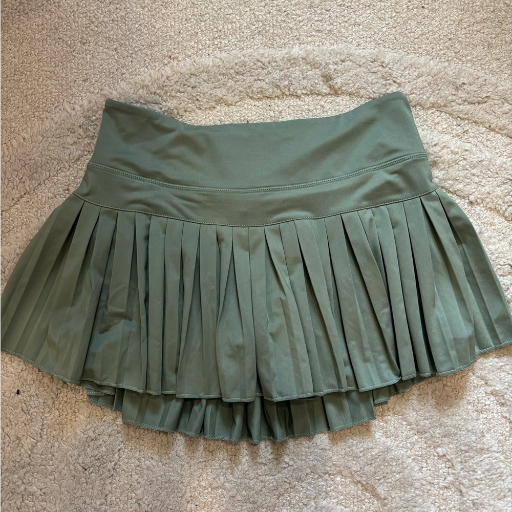 army green gold hinge skirt